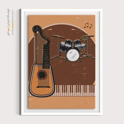 دکوراسیون داخلی با تابلو دیواری - کنسرت موسیقی زنده – تابلو پوستر وینتیج - اسپو دکور