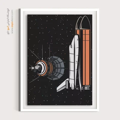 دکور اتاق خواب با تابلو دیواری - کاوشگران فضایی – تابلو پوستر وینتیج - اسپو دکور