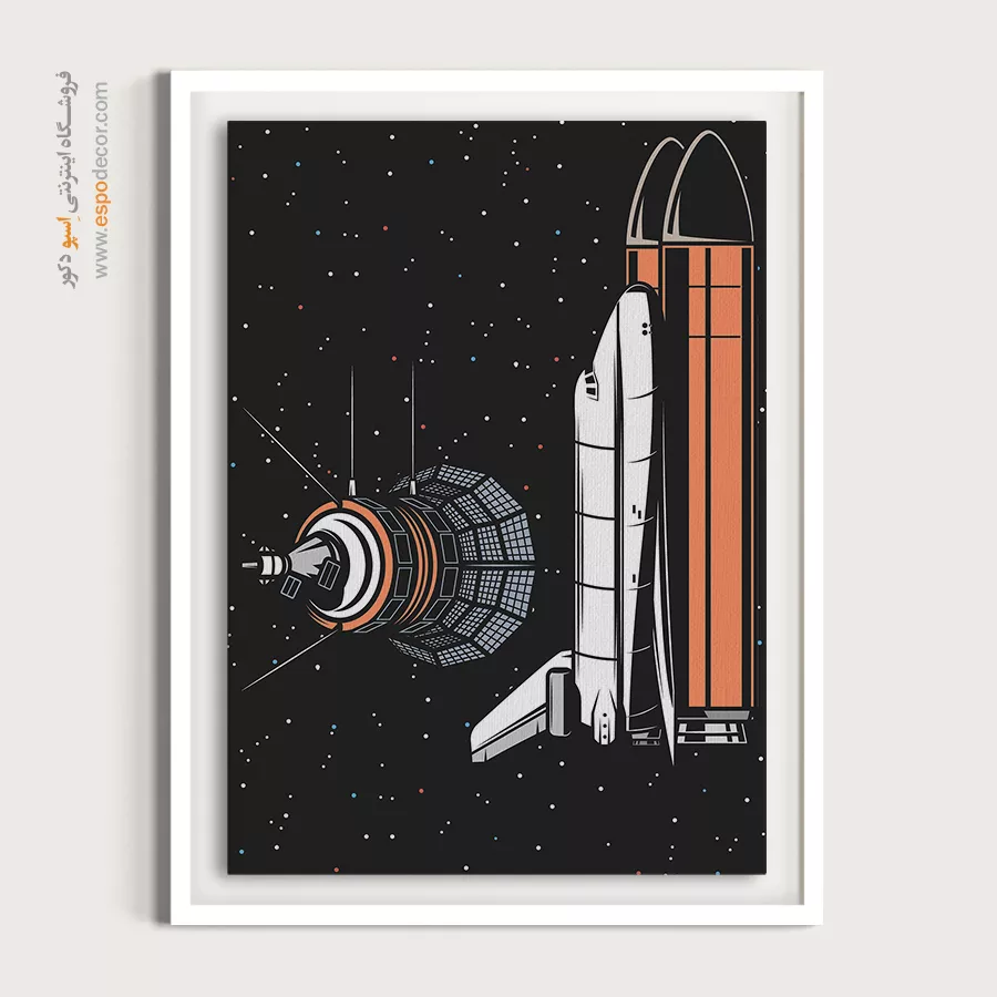 دکور اتاق خواب با تابلو دیواری - کاوشگران فضایی – تابلو پوستر وینتیج - اسپو دکور
