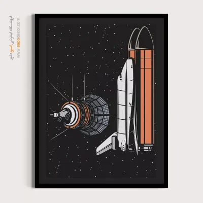 دکور اتاق خواب با تابلو دیواری - کاوشگران فضایی – تابلو پوستر وینتیج - اسپو دکور