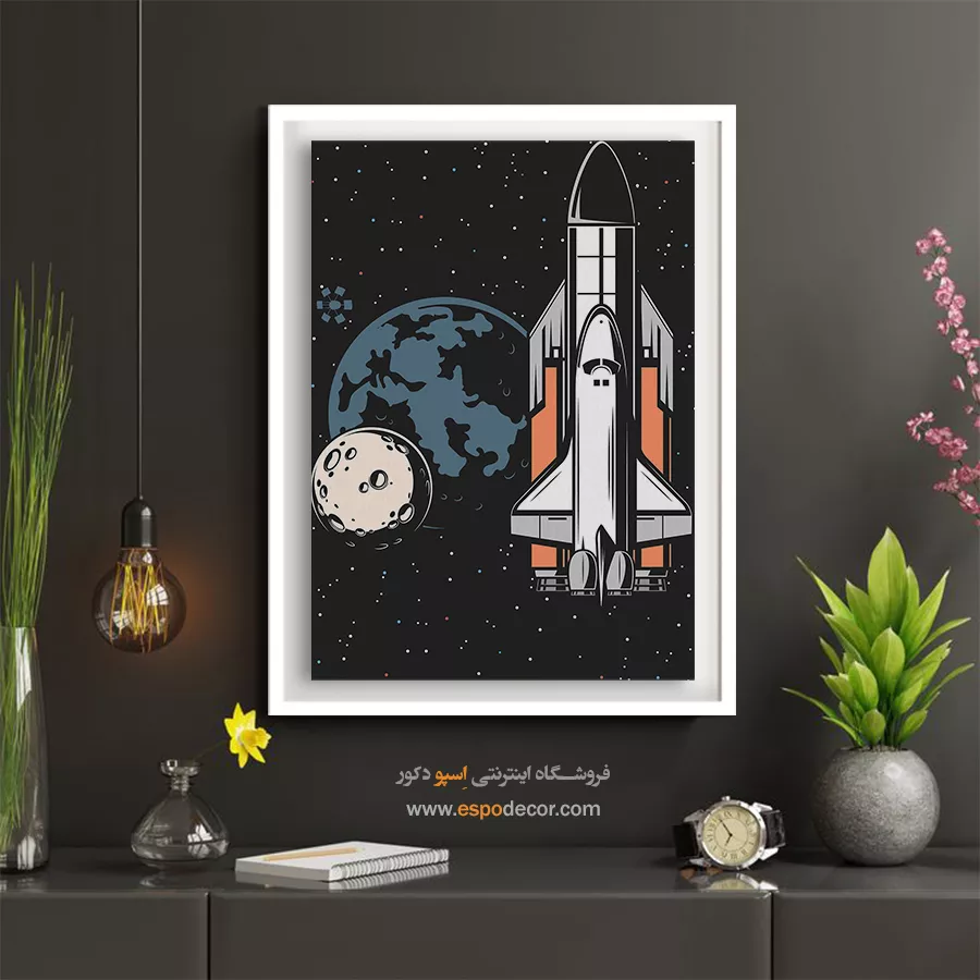ایدههای نو برای تابلو بوم - ماجراجویی فضایی – تابلو پوستر وینتیج - اسپو دکور