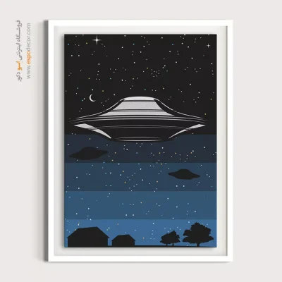 پوستر مناسب دکور کافی‌شاپ - بشقاب پرنده – تابلو پوستر وینتیج - اسپو دکور