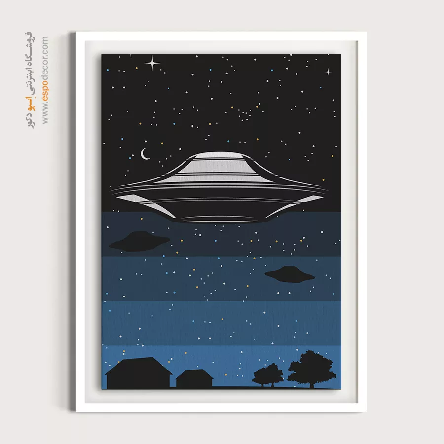 پوستر مناسب دکور کافیشاپ - بشقاب پرنده – تابلو پوستر وینتیج - اسپو دکور