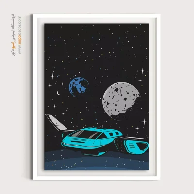 پوستر دیواری با تم زمستانی - سیارک فرازمینی – تابلو پوستر وینتیج - اسپو دکور