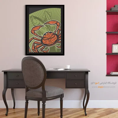 بهترین تابلوهای دیواری خارجی - خرچنگ دریایی – تابلو پوستر وینتیج - اسپو دکور