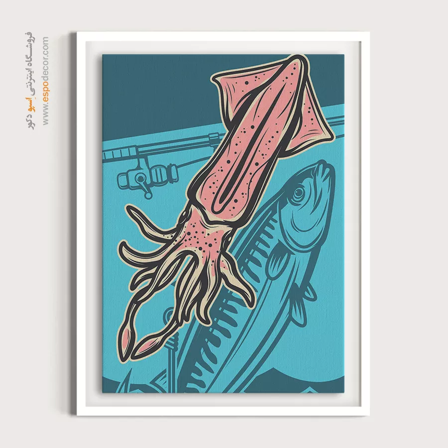 پرفروشترین تابلوهای وینتیج - ماهی مرکب – تابلو پوستر وینتیج - اسپو دکور