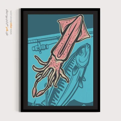 پرفروشترین تابلوهای وینتیج - ماهی مرکب – تابلو پوستر وینتیج - اسپو دکور