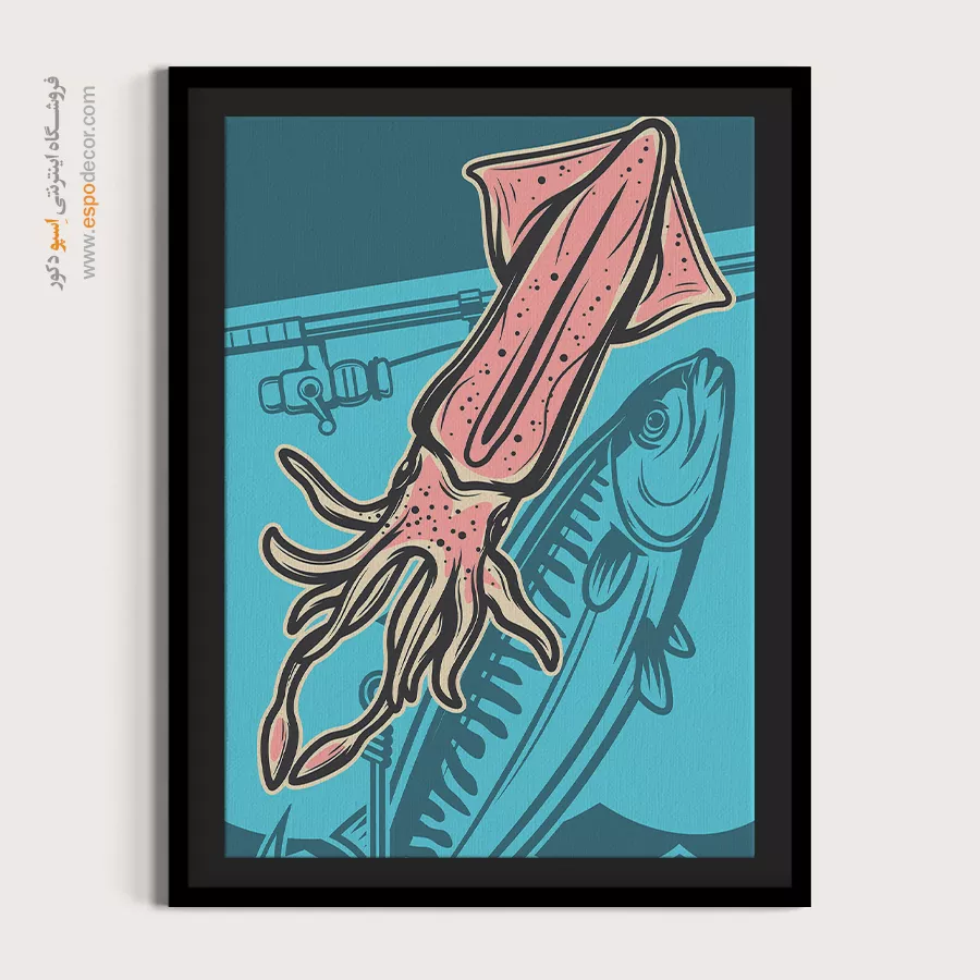 پرفروشترین تابلوهای وینتیج - ماهی مرکب – تابلو پوستر وینتیج - اسپو دکور