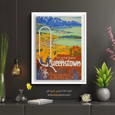 خرید تابلو برای رستورانها - راهآهن نیوزیلند – تابلو پوستر وینتیج - اسپو دکور