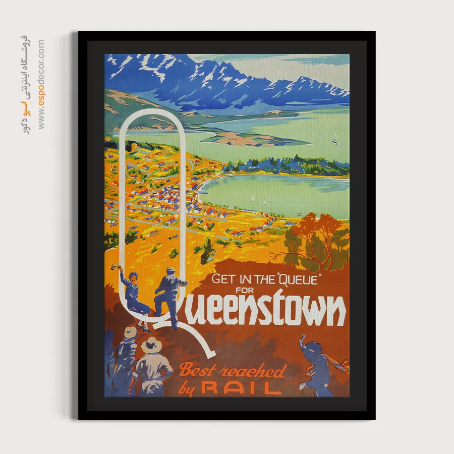 خرید تابلو برای رستورانها - راهآهن نیوزیلند – تابلو پوستر وینتیج - اسپو دکور