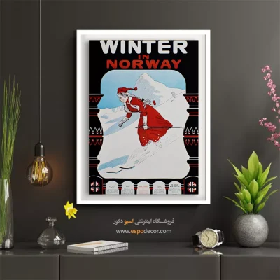 تابلو برای خانه‌های مدرن - زمستان در نروژ ۱۹۰۷ – تابلو پوستر وینتیج - اسپو دکور