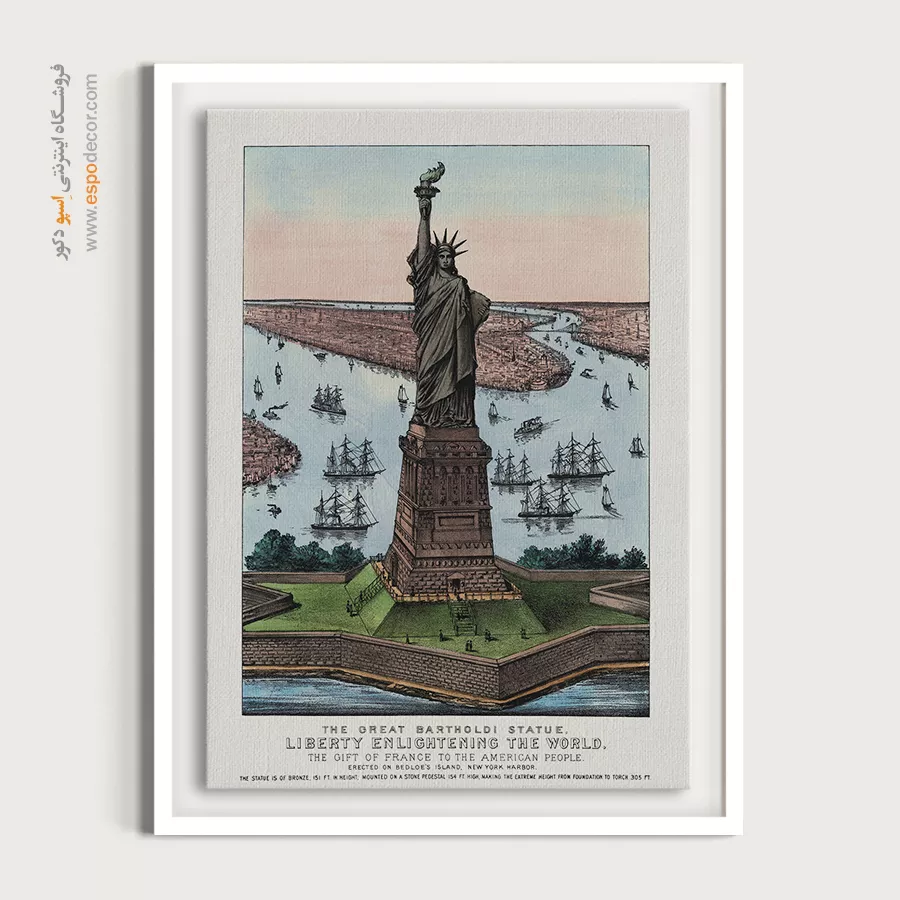 تابلو وینتیج با طراحی اروپایی - آزادی روشنگر جهان – تابلو پوستر وینتیج - اسپو دکور