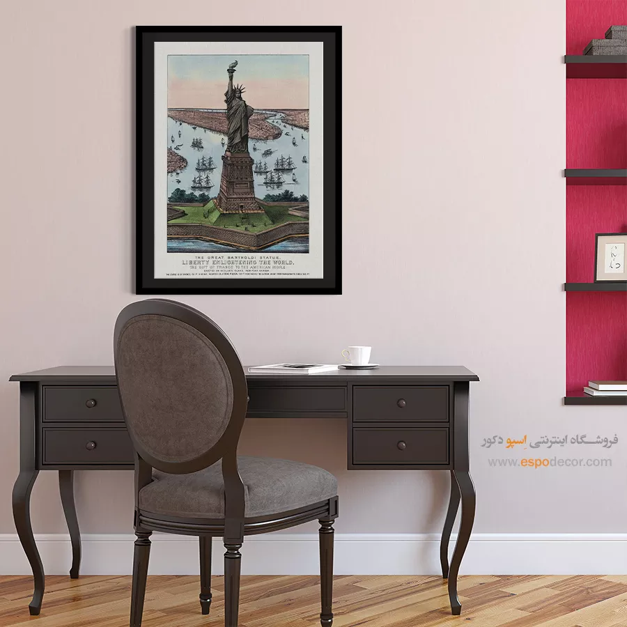 تابلو وینتیج با طراحی اروپایی - آزادی روشنگر جهان – تابلو پوستر وینتیج - اسپو دکور
