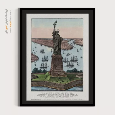 تابلو وینتیج با طراحی اروپایی - آزادی روشنگر جهان – تابلو پوستر وینتیج - اسپو دکور