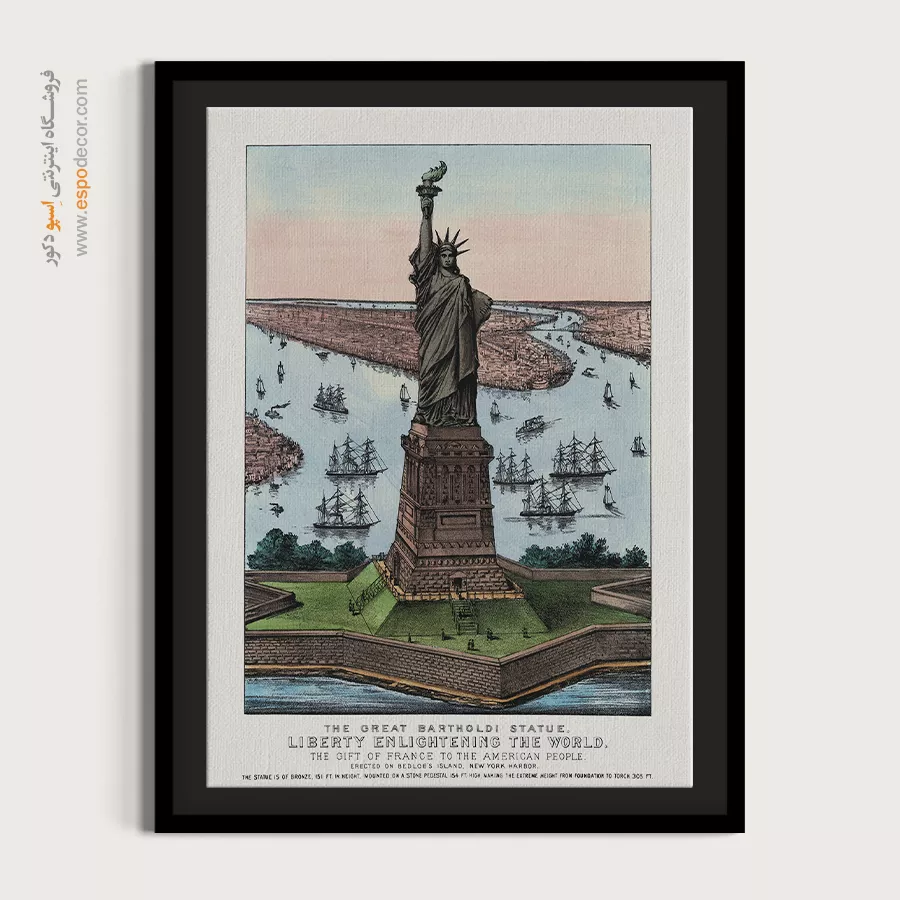 تابلو وینتیج با طراحی اروپایی - آزادی روشنگر جهان – تابلو پوستر وینتیج - اسپو دکور
