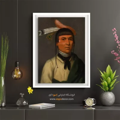 پوستر برای دکور دفتر خانگی - رئیس قبیله چیپوا – تابلو پوستر وینتیج - اسپو دکور