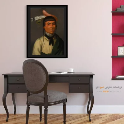 پوستر برای دکور دفتر خانگی - رئیس قبیله چیپوا – تابلو پوستر وینتیج - اسپو دکور