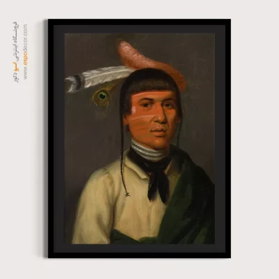 پوستر برای دکور دفتر خانگی - رئیس قبیله چیپوا – تابلو پوستر وینتیج - اسپو دکور