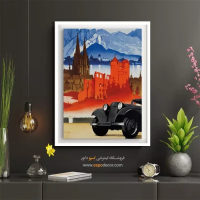 تابلو بوم برای سالن زیبایی - اتومبیلرانی در آلمان ۱۹۳۰ – تابلو پوستر وینتیج - اسپو دکور