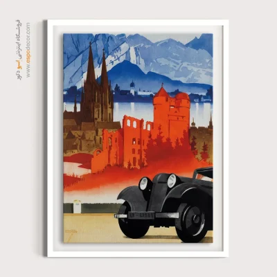 تابلو بوم برای سالن زیبایی - اتومبیلرانی در آلمان ۱۹۳۰ – تابلو پوستر وینتیج - اسپو دکور