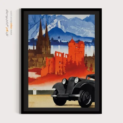 تابلو بوم برای سالن زیبایی - اتومبیلرانی در آلمان ۱۹۳۰ – تابلو پوستر وینتیج - اسپو دکور