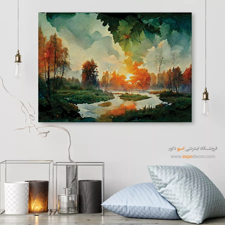 تابلو طرح آبرنگی - اسپو دکور