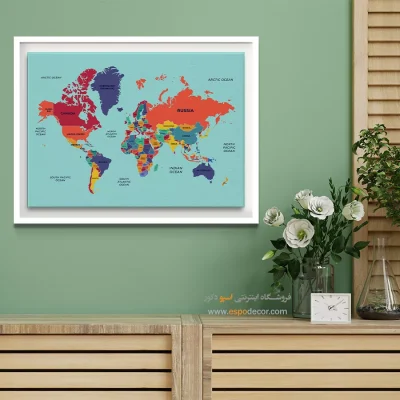 تابلو نقشه جهان - گیتی – تابلو نقشه جهان - اسپو دکور