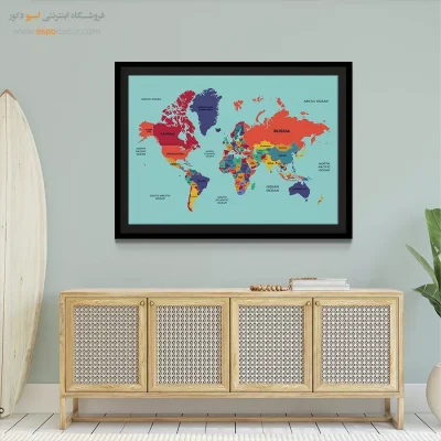 تابلو نقشه جهان - گیتی – تابلو نقشه جهان - اسپو دکور