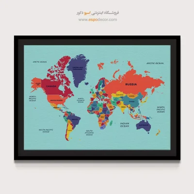 تابلو نقشه جهان - گیتی – تابلو نقشه جهان - اسپو دکور