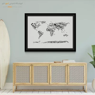 تابلو دکوراتیو نقشه جهان - آفاقی – تابلو نقشه جهان - اسپو دکور