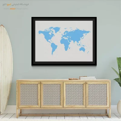 نقشه جهان دیواری - سپهرنگ – تابلو نقشه جهان - اسپو دکور