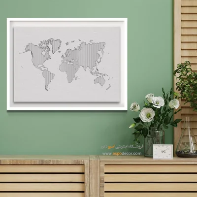 ایده دکوراسیون با نقشه جهان - فلک‌سیر – تابلو نقشه جهان - اسپو دکور