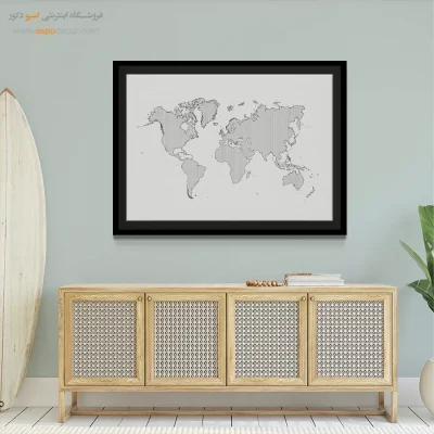 ایده دکوراسیون با نقشه جهان - فلک‌سیر – تابلو نقشه جهان - اسپو دکور