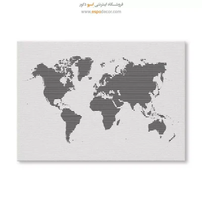 تابلو نقشه جهان راه راه