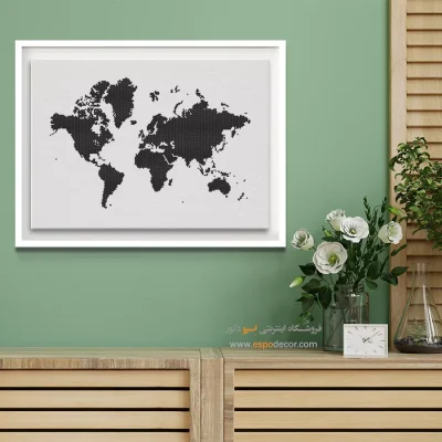نقشه جهان آموزشی - دورنما – تابلو نقشه جهان - اسپو دکور