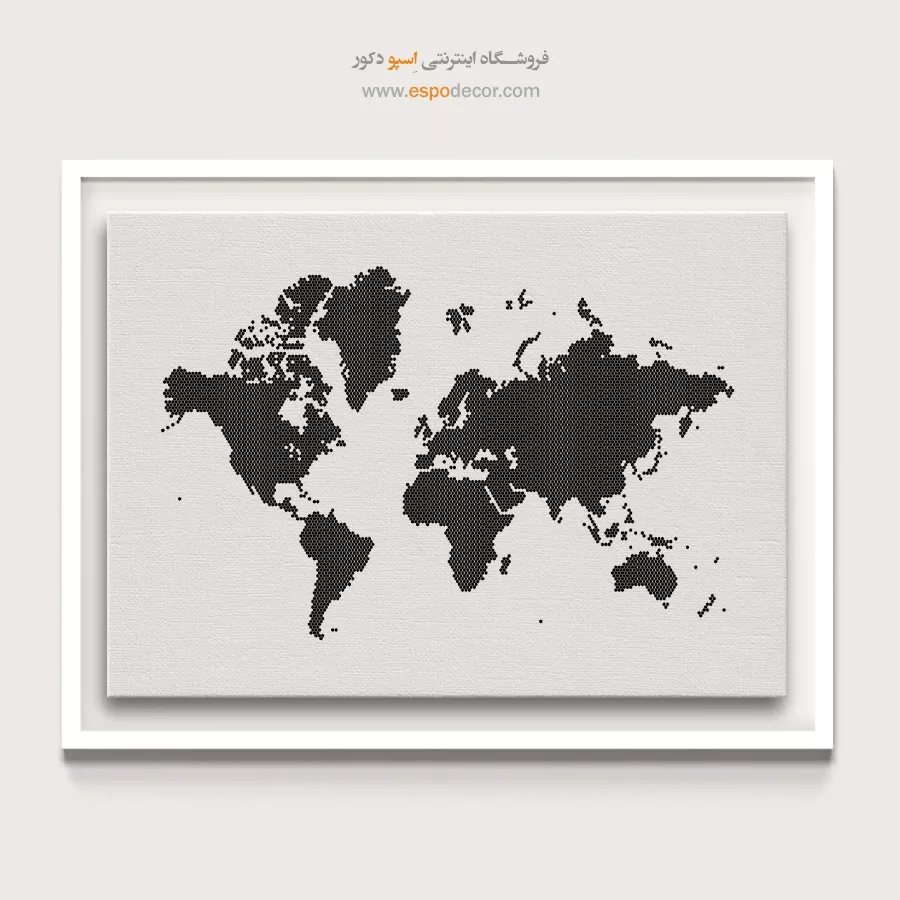 نقشه جهان آموزشی - دورنما – تابلو نقشه جهان - اسپو دکور