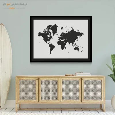 نقشه جهان آموزشی - دورنما – تابلو نقشه جهان - اسپو دکور