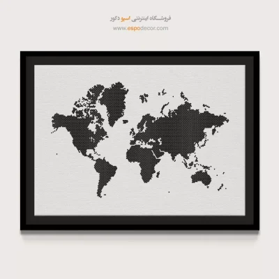 نقشه جهان آموزشی - دورنما – تابلو نقشه جهان - اسپو دکور