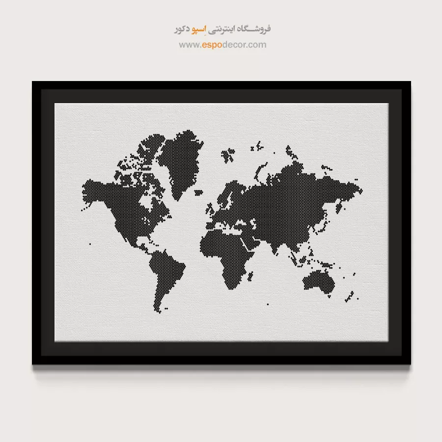 نقشه جهان آموزشی - دورنما – تابلو نقشه جهان - اسپو دکور
