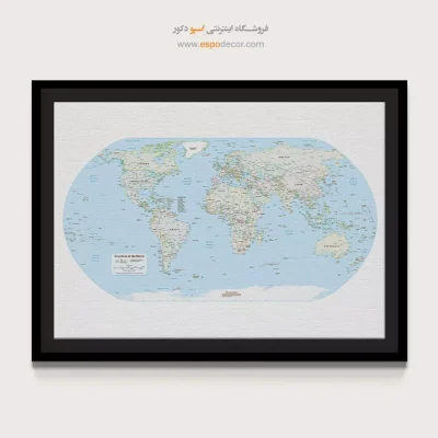 نقشه جهان برای دفتر کار - نیمروز – تابلو نقشه جهان - اسپو دکور