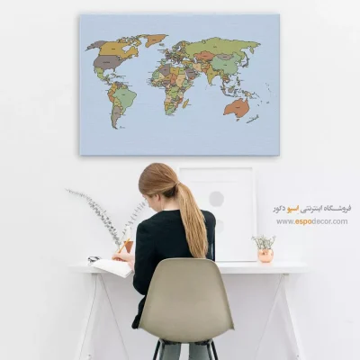خرید تابلو نقشه جهان