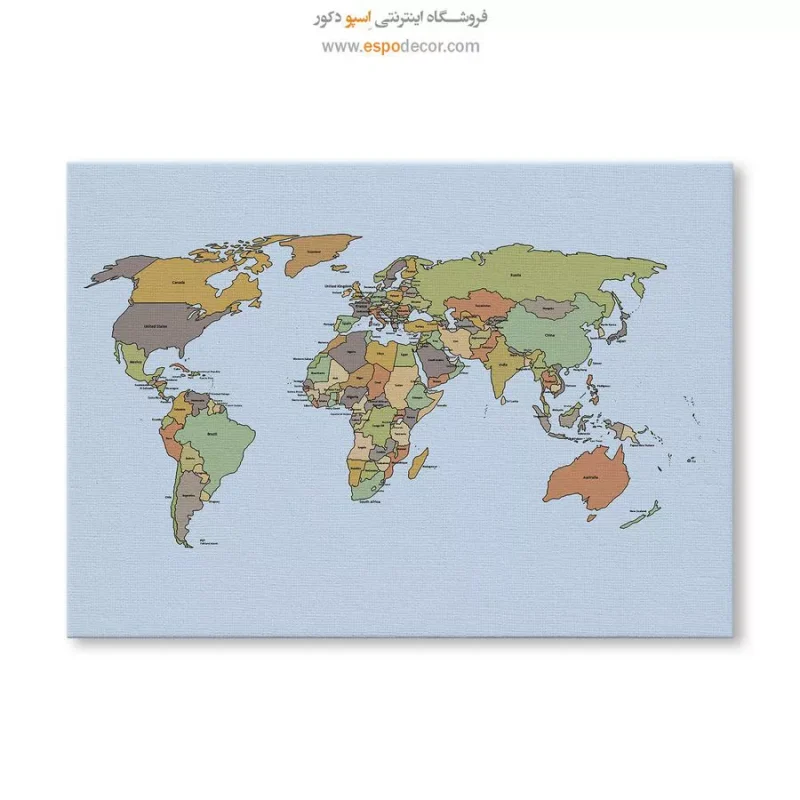 خرید تابلو نقشه جهان