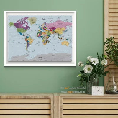 تابلو نقشه جهان با کیفیت - سرپرست – تابلو نقشه جهان - اسپو دکور