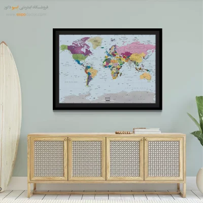 تابلو نقشه جهان با کیفیت - سرپرست – تابلو نقشه جهان - اسپو دکور