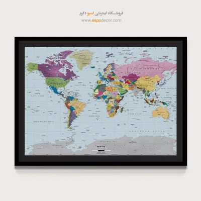 تابلو نقشه جهان با کیفیت - سرپرست – تابلو نقشه جهان - اسپو دکور