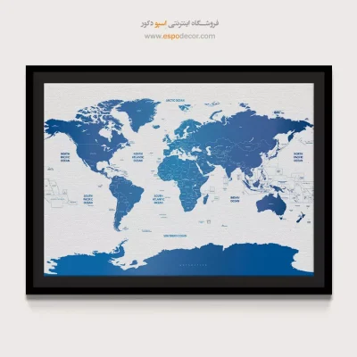 تابلو نقشه جهان دکوراتیو - سفریار – تابلو نقشه جهان - اسپو دکور