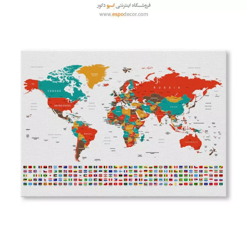 خرید تابلو نقشه جهان خاص