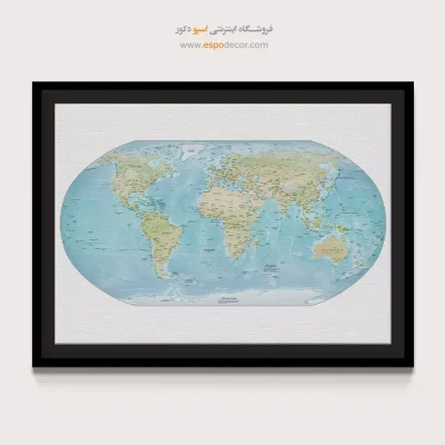 تابلو نقشه جهان مدرن - کوینما – تابلو نقشه جهان - اسپو دکور