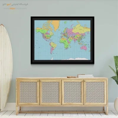 تابلو نقشه جهان کلاسیک - گرداگرد – تابلو نقشه جهان - اسپو دکور