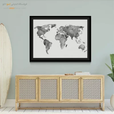 تابلو نقشه جهان لاکچری - راستا – تابلو نقشه جهان - اسپو دکور